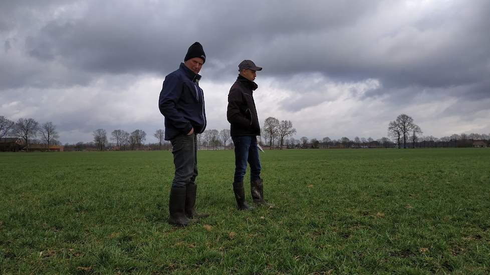 Ruwvoerspecialist Ludwig Oevermans van Limagrain bezoekt het bedrijf namens Plantum. Hij heeft een schepje, duimstok en thermometer mee. "Eenvoudige attributen waarmee elke veehouder een graslandcheck kan doen."