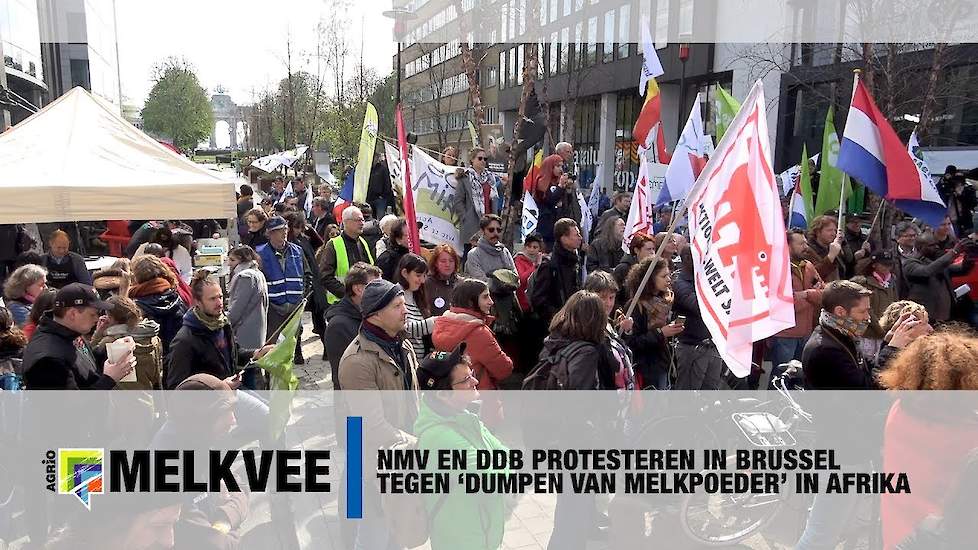 NMV en DDB protesteren in Brussel tegen 'dumpen van melkpoeder' in Afrika