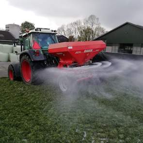 Na het inkuilen is er 1 kilo zout per vierkante meter over de toplaag verdeeld. Dit om de ontwikkeling van schimmels en gisten te remmen. Zodra het weer het toelaat, wil Bregman het laatste deel van de eerste snede inkuilen.