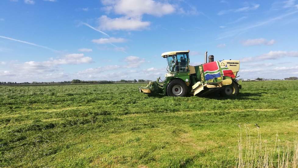 Ondanks de koude wind, was het prima weer om in te kuilen. De zon had veel kracht door de helderblauwe lucht.