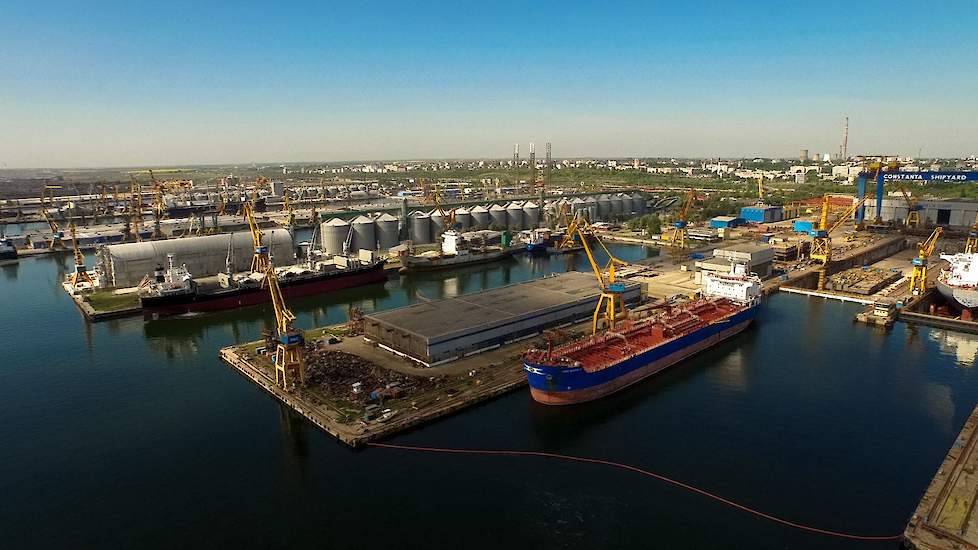 De veevoerhaven van Constanta in Roemenie