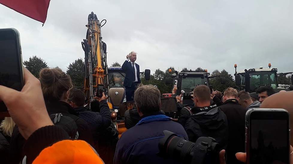 Wilders spreekt boeren toe bij Agractie in Den Haag