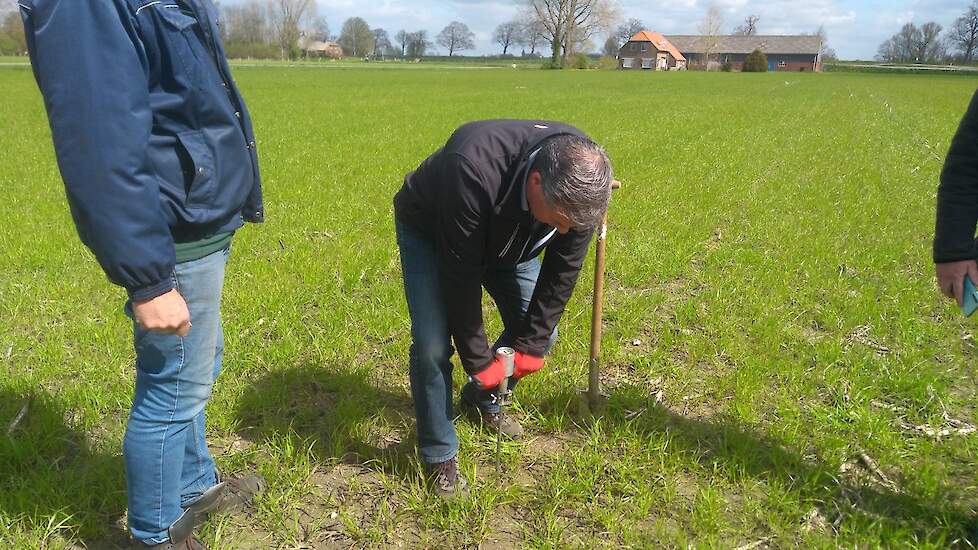 Met een penetrometer kunnen storende lagen opgespoord worden. Op vrijwel heel het perceel zit een harde laag op ongeveer 40 centimeter diepte. Deze is lastig te doorbreken.