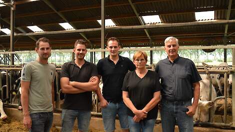 (v.l.n.r.) Jeroen, Martijn, Luuk, Henriëtte en Jan Kusters