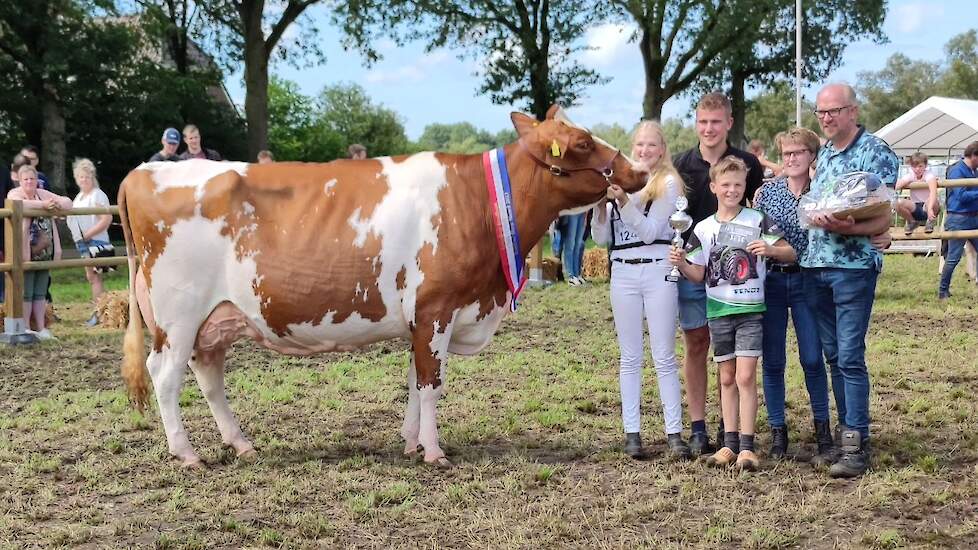 Debutant familie Van Dooren pakte het algemeen kampioenschap roodbont met Attico-dochter Catolien 106.