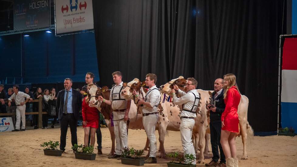 Het seniorenkampioenstrio met van links naar rechts de eervolle vermelding Bossink Gerda 64, reservekampioene Niemeijers Johanna 39 en kampioene Irma 68.