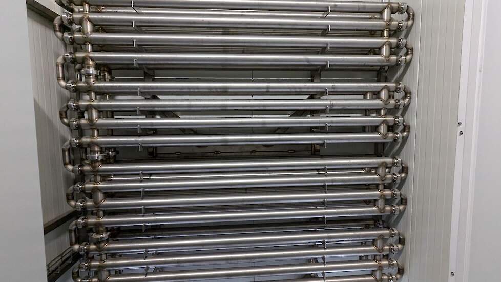 Warmtewisselaar die met inzet van de WKK vergister de restwarmte van de motoren efficiënt benut.