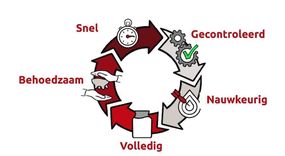 Hoe een efficiënte melkbeurt er uit ziet