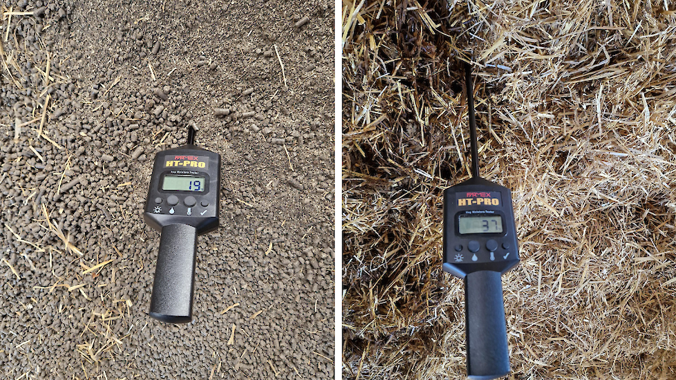 Verschil in temperatuur tussen potstal met bergkorrel pro en stro