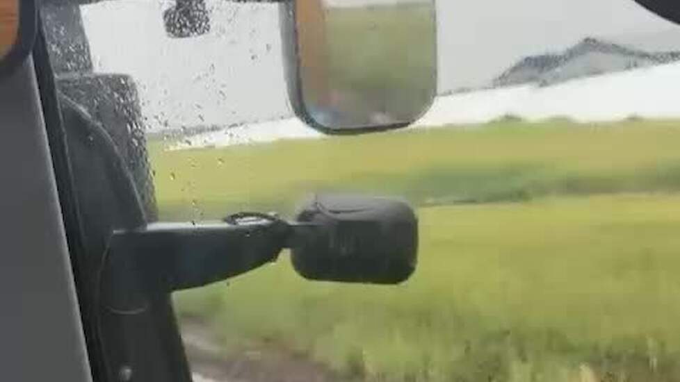 Filmpje van natte sporen achter de boerderij