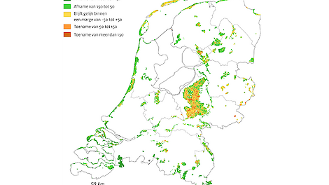 Berekende stikstofdepositie daalt 5 procent in één jaar