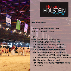 Het programma van zaterdag 15 november.