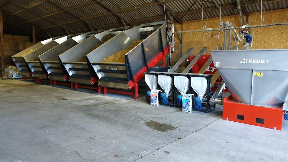 Voerkeuken en automatisch voersysteem tijdens praktijkdag automatisch voeren in Landhorst.