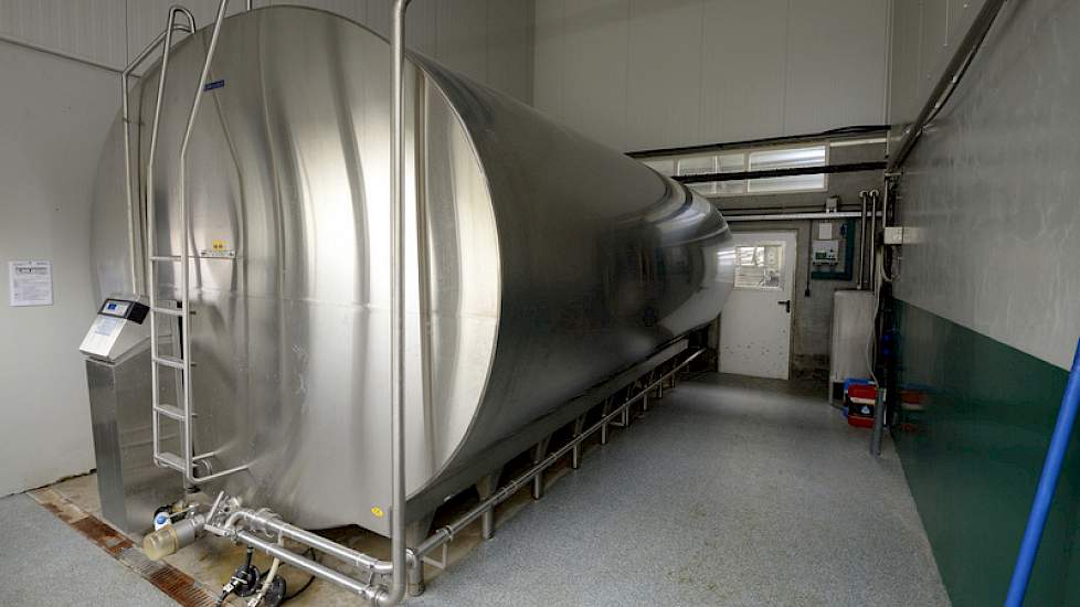 De forse melktank met een inhoud van 36.000 liter.