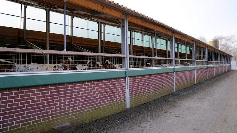 De Italiaanse kapconstructie zorgt ervoor dat het nieuwe gedeelte van de stal voldoende ventileert.