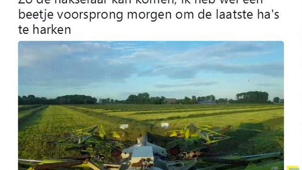Thomas Dijkstra uit het Groningse Hogeland kan de hakselaar goed voor blijven.