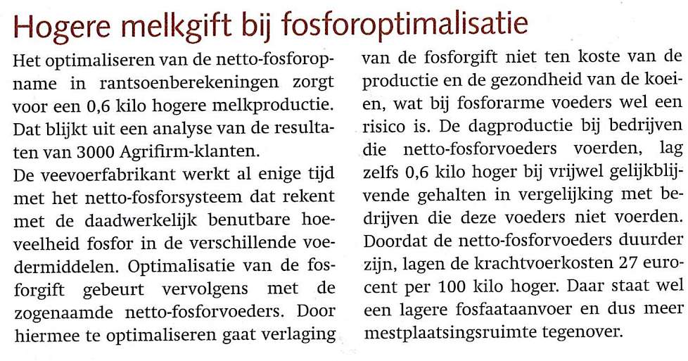 Bekijk ook het bericht in Veeteelt